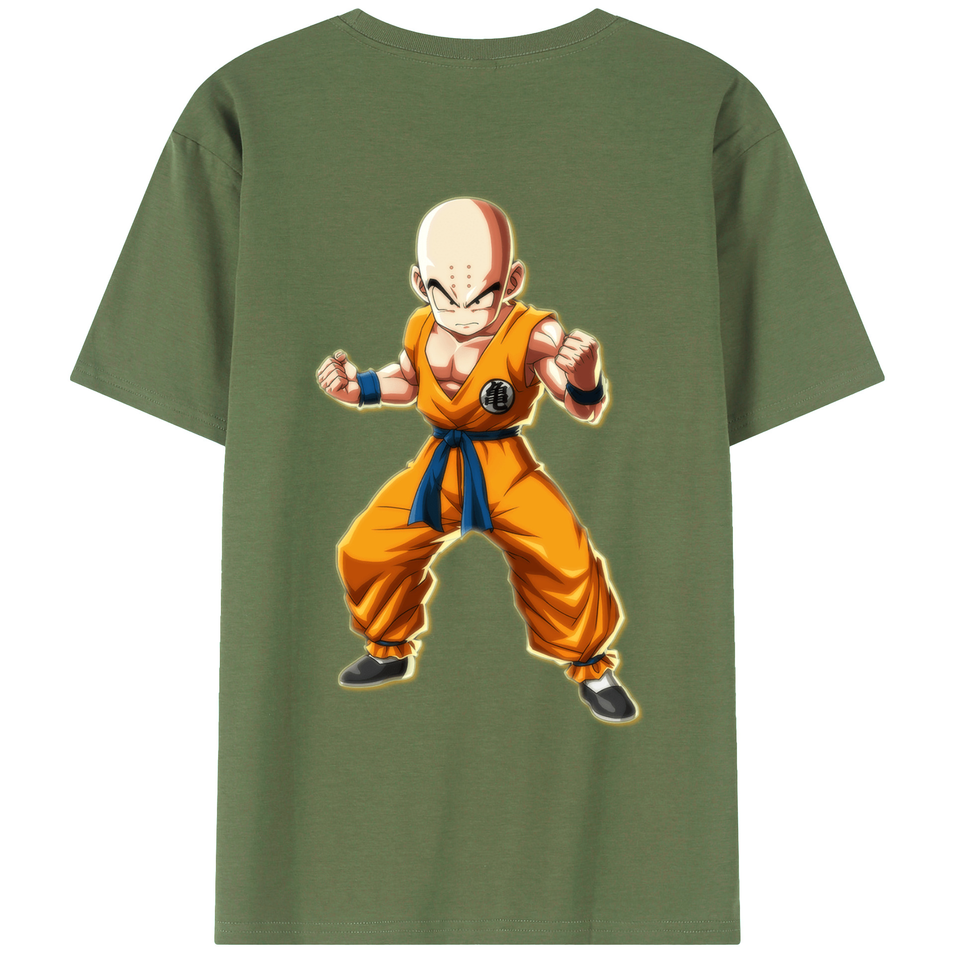 （画像用） ドラゴンボール クリリン DRAGON BALL krillin 綿100％ メンズ半袖Tシャツ（バックプリント） 通気性
